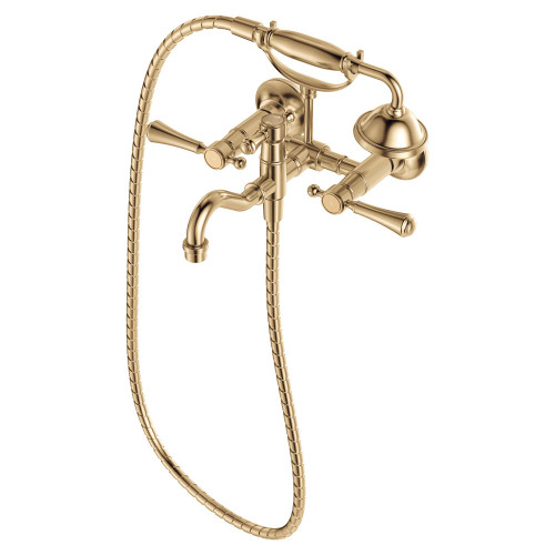 Lillian Lever Exposed Bath Tap Set with Hand Shower Urban Brass [313604]