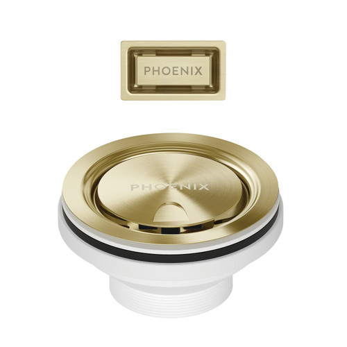 Covered Sink Basket Waste with Overflow Brushed Gold [310496]