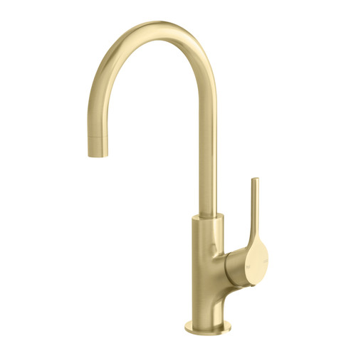 Vivid Slimline Oval Gooseneck Sink Mixer 160mm Brushed Gold [313781]