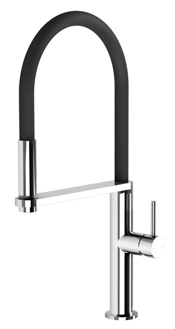 Blix Round Flexible Hose Sink Mixer (Black Hose) 5Star Chrome Lead Free [302446]