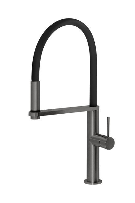 Blix Flexible Hose Sink Mixer Round Brushed Carbon Lead Free [302397]
