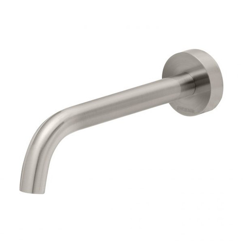 Vivid Slimline Wall Basin Spout or Outlet 180mm Curved 6Star Brushed Nickel Lead Free [304360]