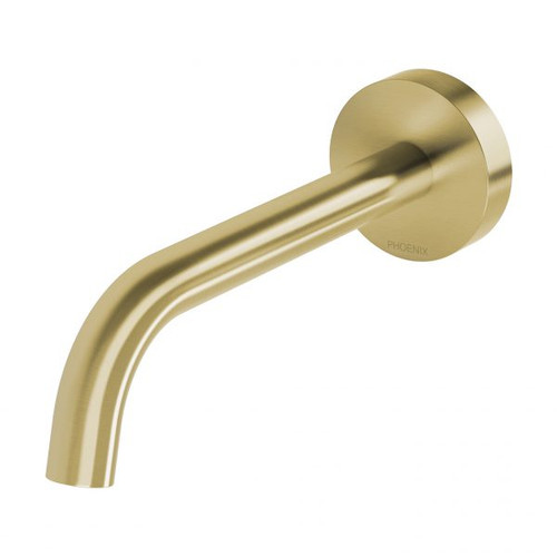 Vivid Slimline Plus Wall Bath or Basin Spout or Outlet 180mm 5Star Brushed Gold Lead Free [304853]