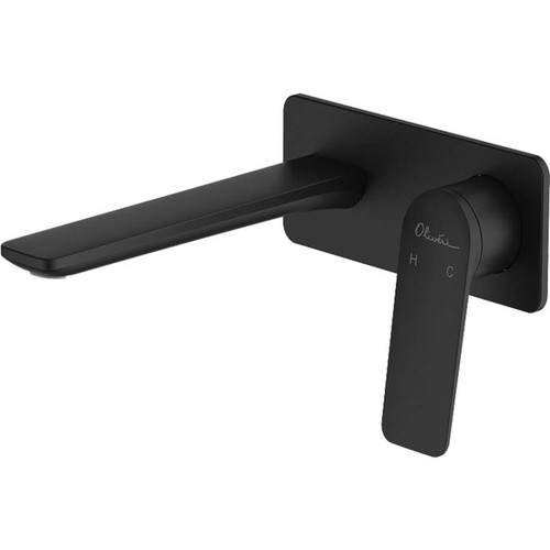 Paris Wall Basin or Bath Mixer Set 200mm Spout Matte Black 5Star Lead Free [305110]