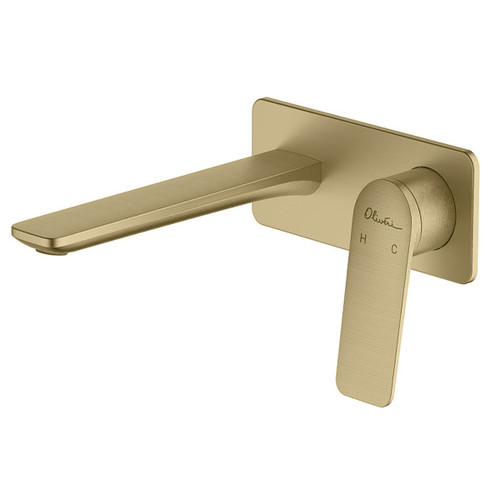 Paris Wall Bath or Basin Mixer (200mm Spout & Wall Plate) 3Star Classic Gold Lead Free [305145]