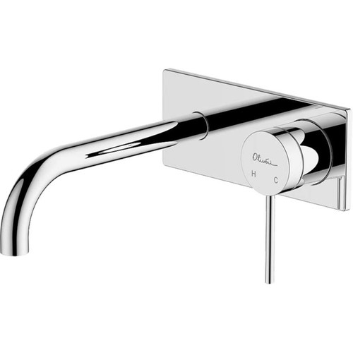 Venice Curved Wall Basin Mixer Set 200mm Spout Chrome 5Star Lead Free [305137]