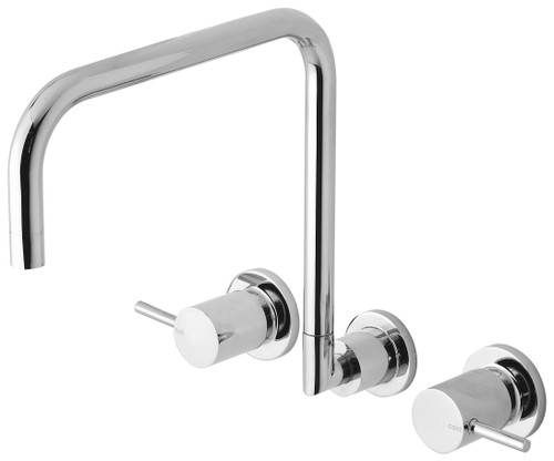 Vivid Pin Lever Wall Sink Set Squareline Spout 3Star Chrome Lead Free [305332]