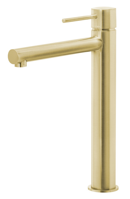 Vivid Slimline Hob Tall Basin Mixer (Straight Spout) 6Star Brushed Gold Lead Free [305350]