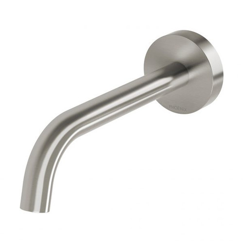 Vivid Slimline Plus Wall Bath or Basin Spout 180mm 5Star Brushed Nickel Lead Free [305891]