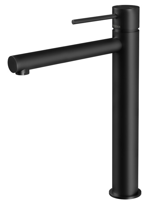 Vivid Slimline Hob Tall Basin Mixer (Straight Spout) 6Star Matte Black Lead Free [306135]