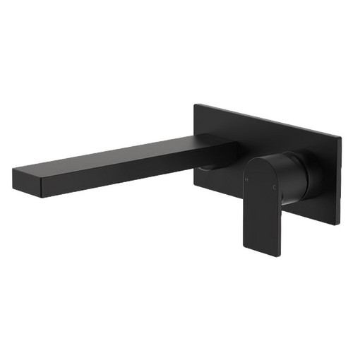 Round Square Wall Basin or Bath Mixer 220mm Spout Matte Black 5Star Lead Free [306306]
