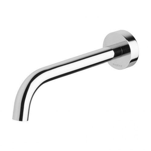 Vivid Slimline Wall Basin Spout 180mm Curved 6Star Chrome Lead Free [311053]