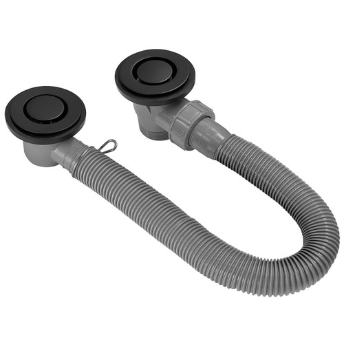 Pop-Down Bath Plug and Waste with Overflow Matte Black [167864]