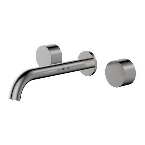 Kaya Wall Circular Basin or Bath Tap Set PVD Brushed Nickel 5Star Lead Free [311028]