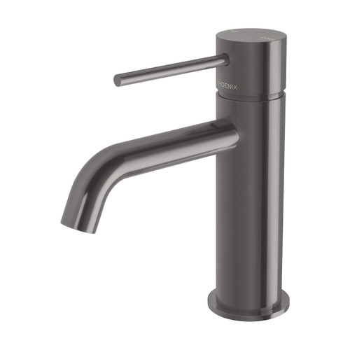 Vivid Slimline Basin Mixer Curved Outlet  Brushed Carbon Lead Free [311751]