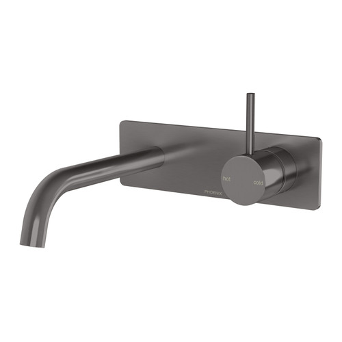 Vivid Slimline Up Basin or Bath Wall Mixer Set Brushed Carbon Lead Free [312253]