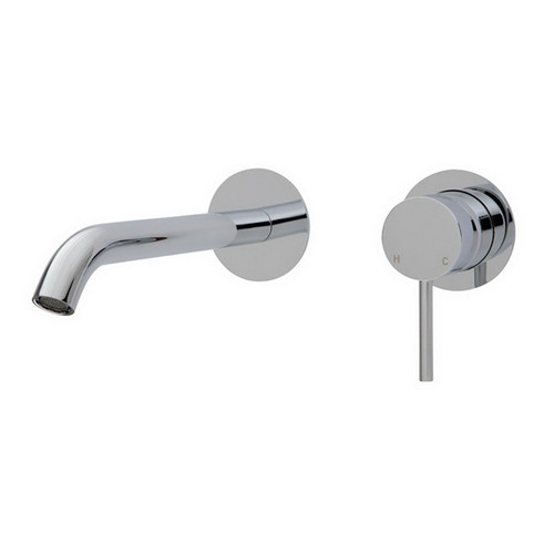 Kaya Wall Basin or Bath Mixer Set Round Plate Polished Chrome 200mm Outlet 5Star Lead Free [312499]