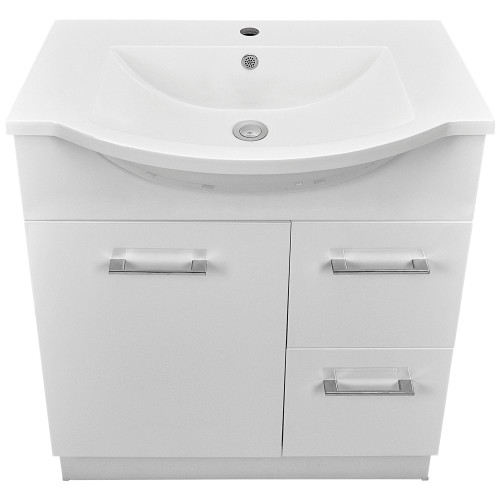 Tannah Vanity 1 Door 2 Drawer 750mm Right Hand Semi Reccessed Top w/Kick 1TH [136021]