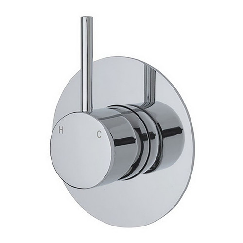 Kaya Up Wall Bath or Shower Mixer Large Round Plate Polished Chrome Lead Free [312504]