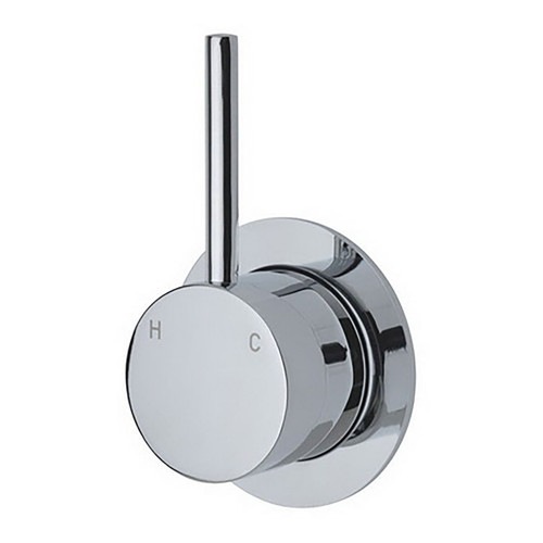 Kaya Up Wall Bath or Shower Mixer Small Round Plate Polished Chrome Lead Free [312503]