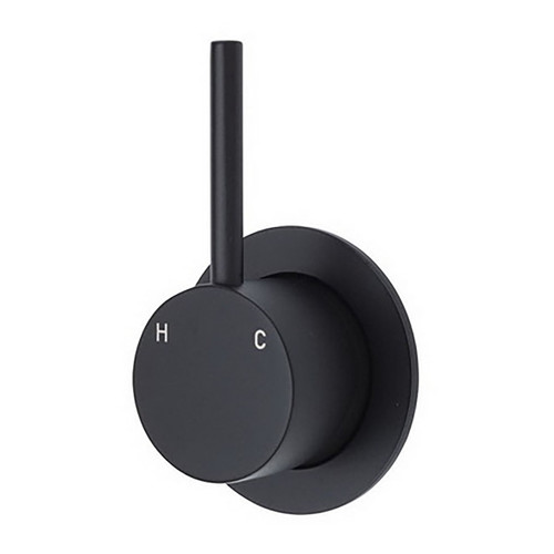 Kaya Up Wall Bath or Shower Mixer Small Round Plate Matte Black Lead Free [312505]
