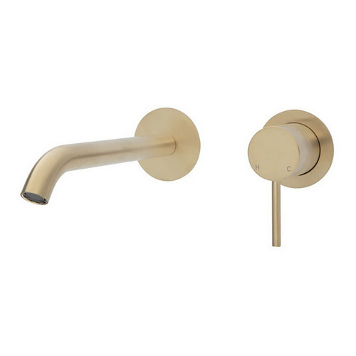 Kaya Wall Bath or Basin Dress Kit Round Plate Urban Brass 200mm Outlet Lead Free [312519]