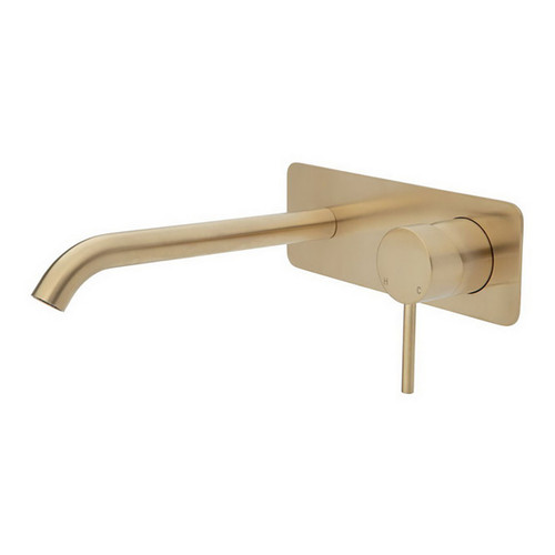 Kaya Wall Bath or Basin Mixer Dress Kit Soft Square Plate Urban Brass 200mm Outlet Lead Free [312520]