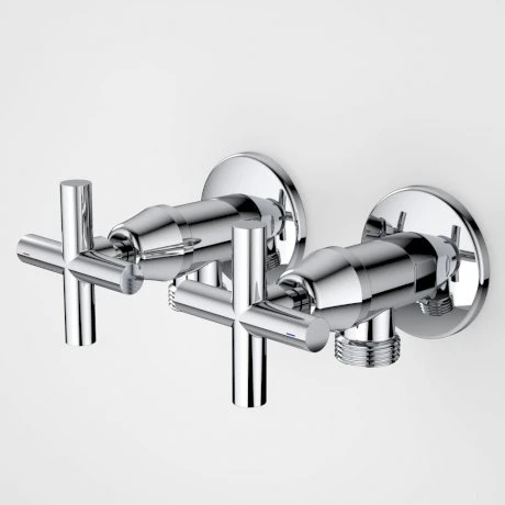 Classic Cross Washing Machine Set Chrome (Pair) Lead Free [313131]