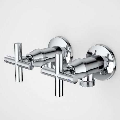 Classic Cross Washing Machine Set Chrome (Pair) Lead Free [313131]
