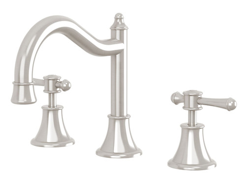 Nostalgia Lever Basin Set Shepherds Ceramic Disc 1/4 turn Crook 5Star Brushed Nickel Lead Free [313617]