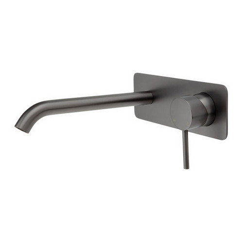 Kaya Wall Bath or Basin Mixer Dress Kit Soft Square Plate Gunmetal 200mm Outlet Lead Free [314666]