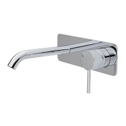 Kaya Wall Basin or Bath Mixer Set Square Plate Polished Chrome 160mm Outlet Lead Free [314655]
