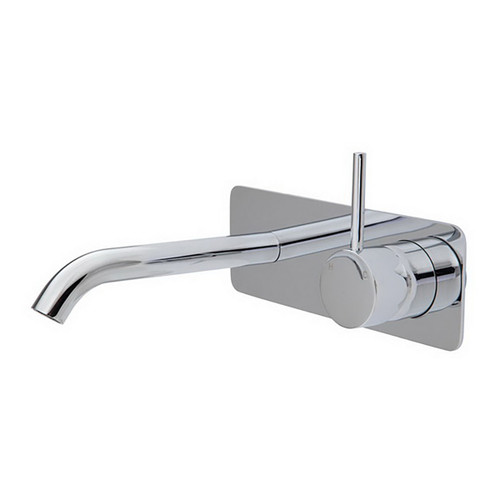 Kaya Up Wall Basin or Bath Mixer Set Square Plate Polished Chrome 160mm Outlet Lead Free [314661]