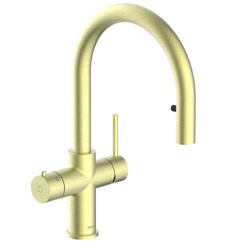 4-in-1 Pull-Out Filtered Water Sink Mixer (Boiling, Ambient, Hot and Cold) Brushed Brass [314229]