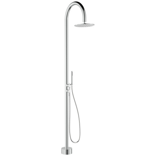 Kaya Floor Mounted Outdoor Twin Shower Brushed Stainless Steel [314858]