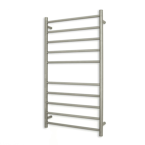 Heated Square Ladder 600 x 1100mm Cool Brushed Nickel Right Hand Wired [315819]