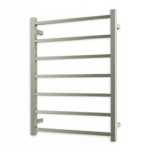 Heated Square Ladder 600 x 800mm Cool Brushed Nickel Right Hand Wired [315803]