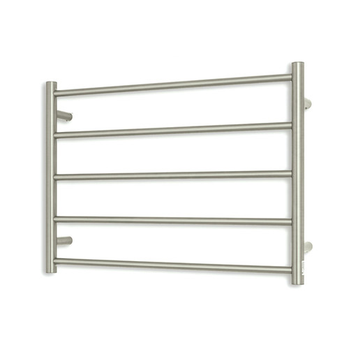 Heated Square Ladder 750 x 550mm Cool Brushed Nickel Right Hand Wired [315804]