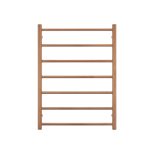 Heated Round Ladder 600 x 800mm Brushed Copper Left Hand Wired [315827]