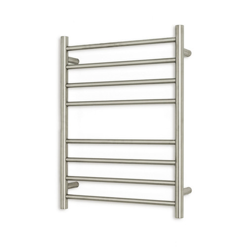 Heated Square Ladder 530 x 700mm Cool Brushed Nickel Left Hand Wired [315824]