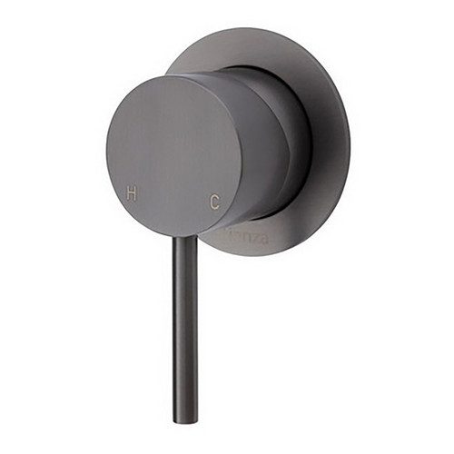 Kaya Wall Bath or Shower Mixer Small Round Plate Gunmetal Lead Free [312496]