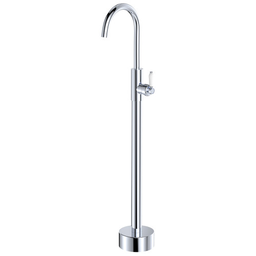 Eleanor Floor Mounted Bath Filler Chrome with White Ceramic Handle [314880]