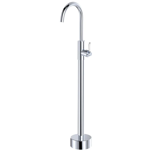 Eleanor Floor Mounted Bath Filler Chrome with White Ceramic Handle [314880]