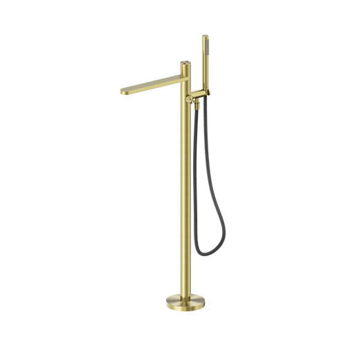 Pure SS316L Progressive Freestanding Bath Mixer with Outdoor Shower Hose Brushed Gold [315768]