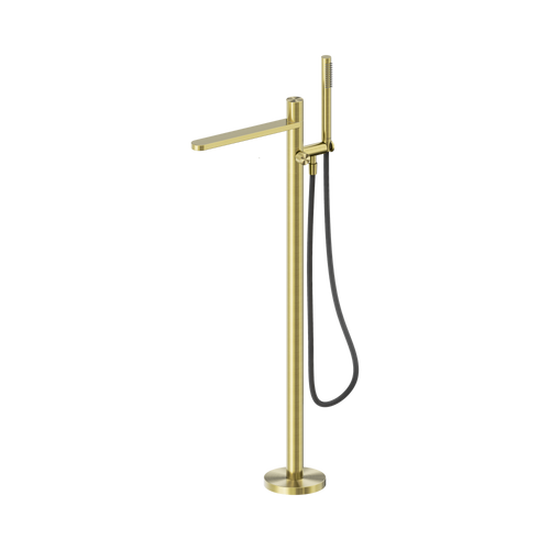 Pure SS316L Progressive Freestanding Bath Mixer with Outdoor Shower Hose Brushed Gold [315768]