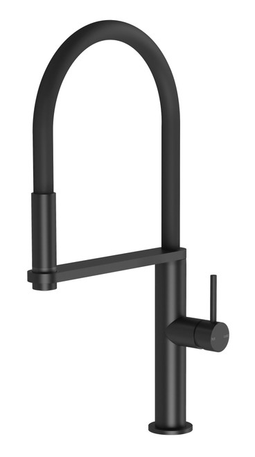 Blix Round Flexible Hose Sink Mixer with Black Hose 5Star Matte Black Lead Free [315614]
