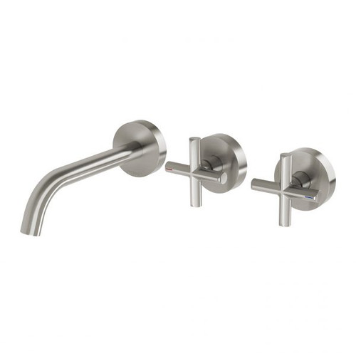 Vivid Slimline Plus Wall Bath or Basin Set 180mm Outlet 5Star Brushed Nickel Lead Free [315936]