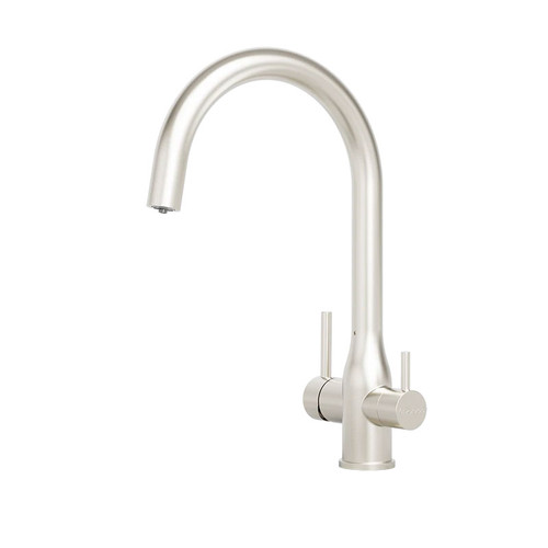 Tripla Elite 3-in-1 Gooseneck Mixer Tap Brushed Nickel Lead Free [316131]