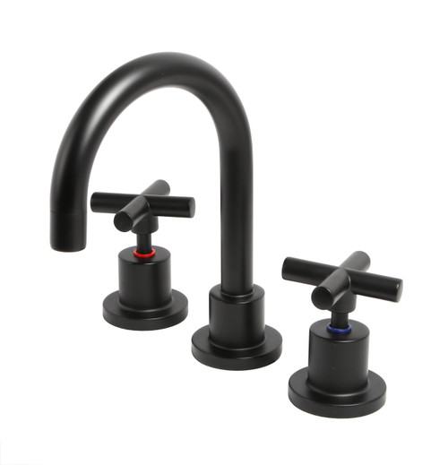 Alpha Cross Handle Basin Set C/D Black LF [285527]