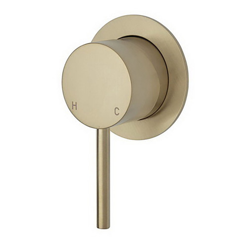 Kaya Wall Bath or Shower Mixer Small Round Plate Urban Brass Lead Free [311003]
